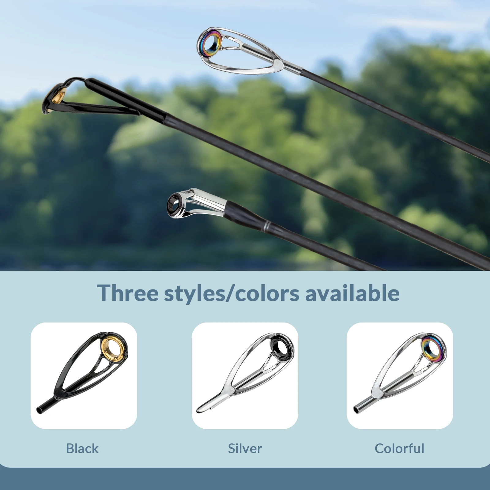 2.6-3.6mm Tube Fishing Rod Tips Repair Kit, 30 Pack Iron Ring Guide, Silver  Tone