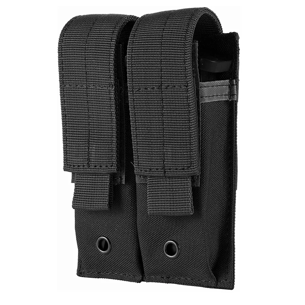 Description Picture 5 of itemMolle 9MM Double Magazine Pouch Pistol Mag Holster Flashlight Holder EDC Hiking Hunting Accessories Waist Bag Vest Pouches