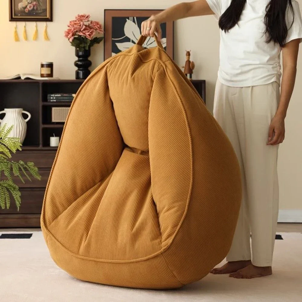 Lazy Bean Bag Sofa Giant Comfortable Sofa Chair with Footrest Padding Included Living Room Couches Bedroom Tatami Home Furniture