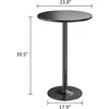 Bistro Pub Table Round Bar Height Cocktail Table Metal Base MDF Top Obsidian Table with Black Leg 23.8-Inch Top 3