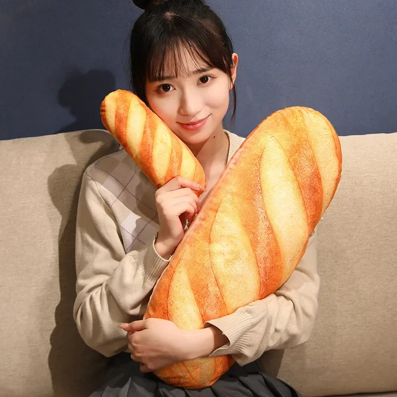 Giant Bread Plush Long Pillow Toy Soft Funny Simulation Food Toy Creative Cushion Birthday Present Christmas Gift, plush toys
