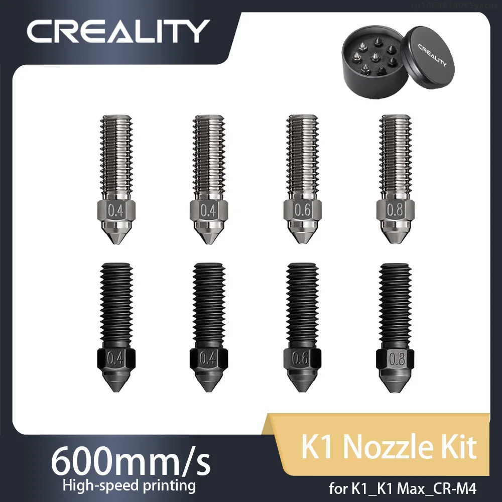 

CREALITY New Copper Alloy K1 Nozzle Kit Supporting High-speed Printing Speed of 600mm/s for K1_K1 Max_CR-M4 3d Printer Parts