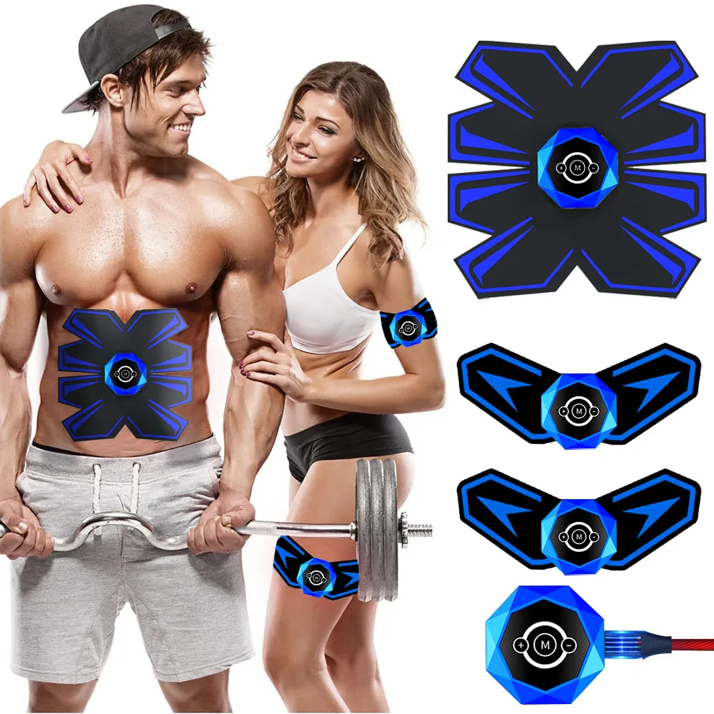 

New Abdominal Muscle Toner USB Rechargeable Smart EMS Muscle Stimulator Fat Burning Home Fitness Machine Men Women Body Shaping