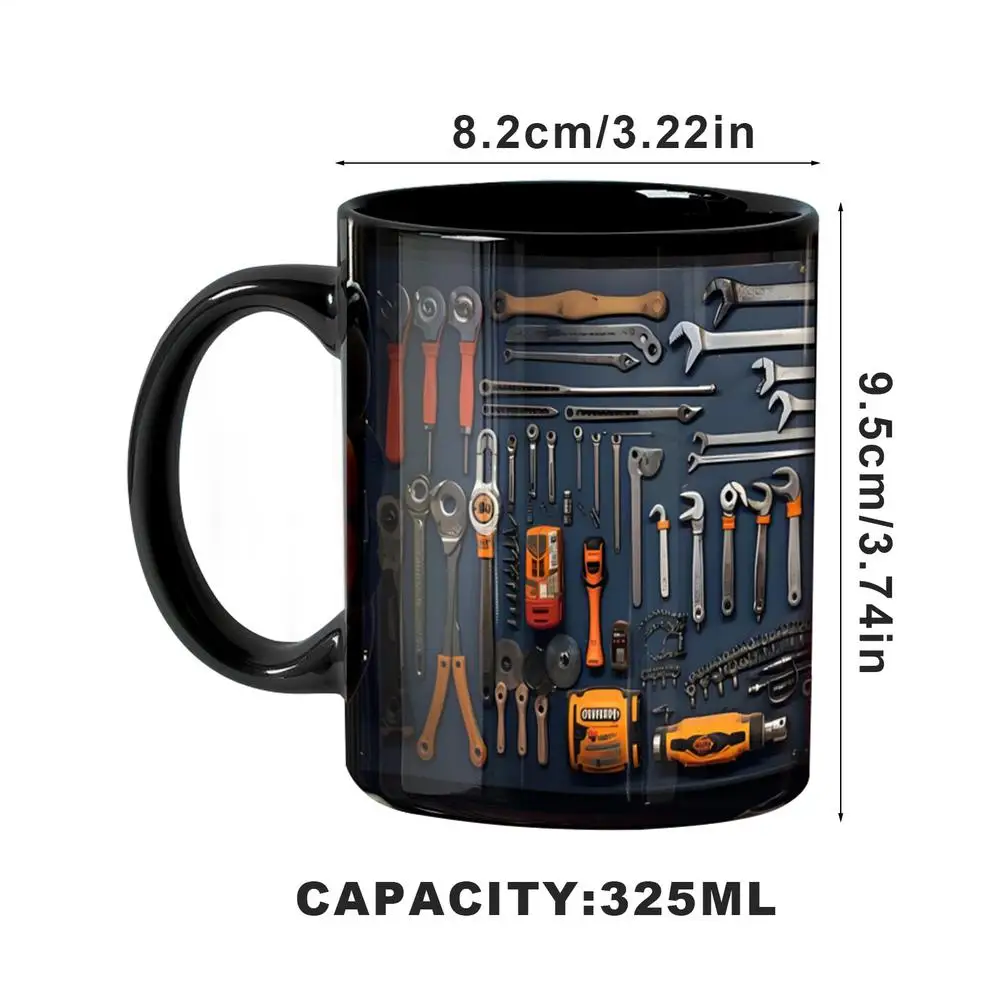 Mechanic Black Mug Black Ceramic Coffee Cup For Mechanics father Toolbox Coffee Cup Tea Mug For Whiskey Beer Juice Soup Water