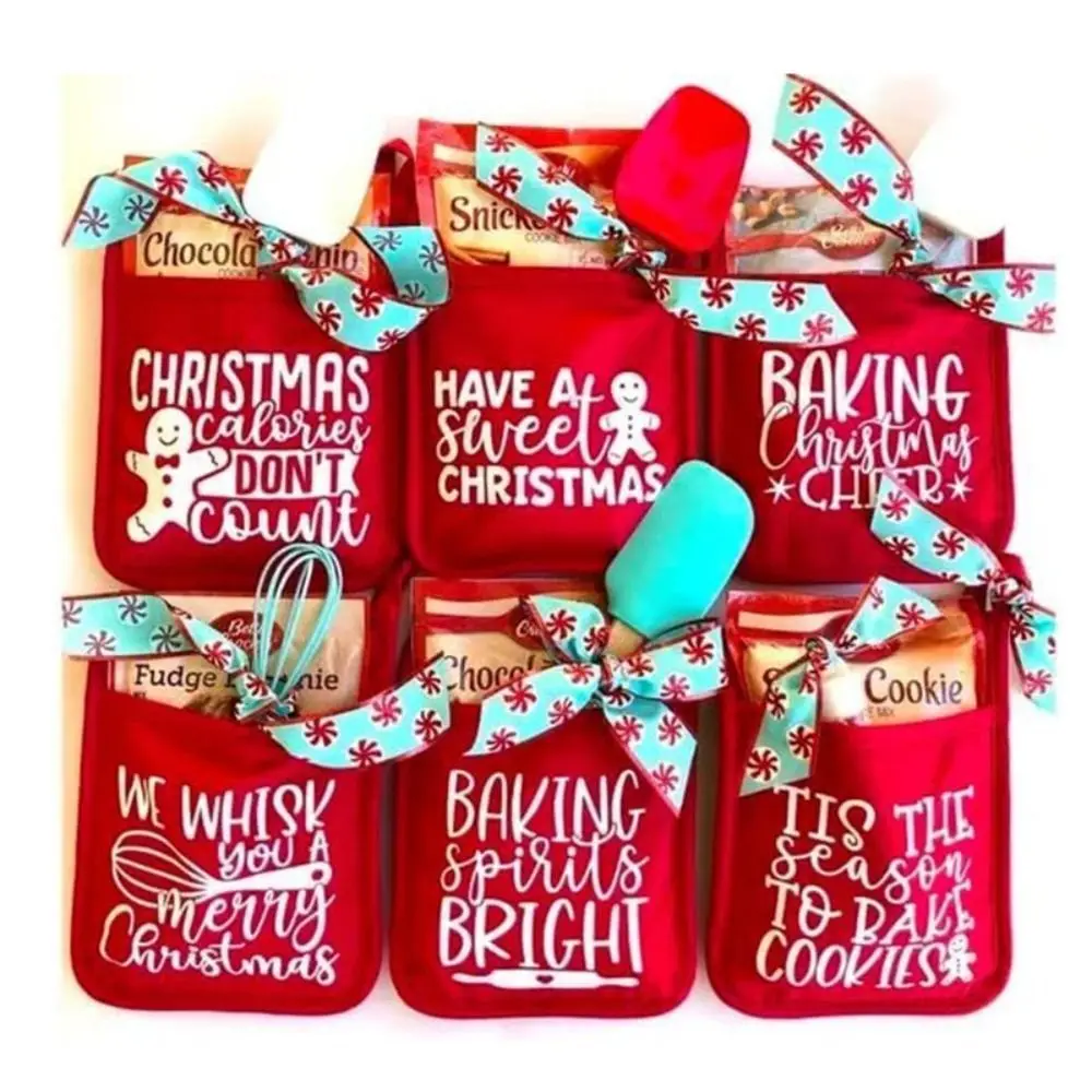 

Красная рождественская подставка для кастрюль, варежки для выпечки, подарки, Забавный Прочный рождественский подарок, тканевые декоративные варежки для духовки, Рождество