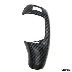 Carbon Fiber Texture Car Gear Shift Panel Frame and Knob Cover Trim (Ordinary)