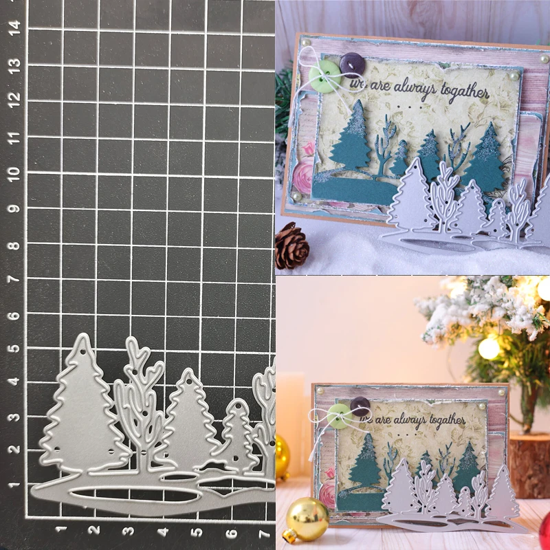 

Pine Forest Metal Cutting Dies Stencil Scrapbooking Diy Album Stamp Paper Card Embossing Decor Craft Knife Mould