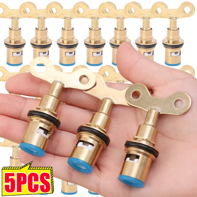 แกนวาล์วก๊อกน้ำทองเหลืองแบบเร็ว, เปลี่ยนตลับหมึกได้พร้อมกุญแจอุปกรณ์ก๊อกน้ำสำหรับห้องครัวในห้องน้ำ 1