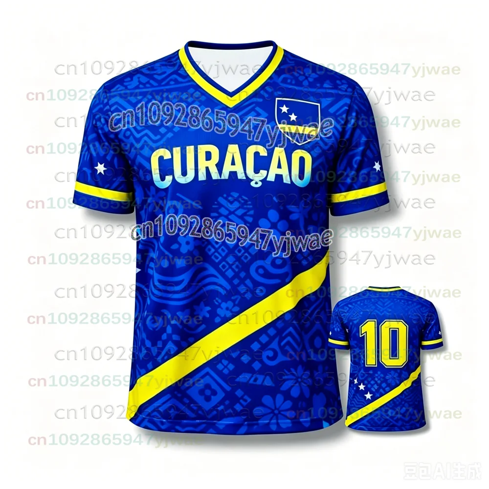 2026 Curaçao Tribal Bedrucktes T-Shirt für Herren – Atmungsaktives Sport-3D-Druck-T-Shirt im lässigen Stil, Fußball-Oberteil für Herren, ideal für Fans