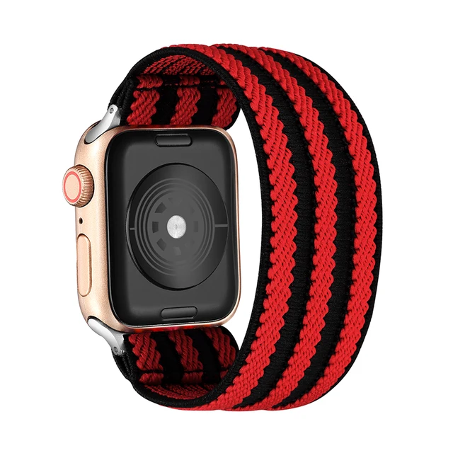 Elastic Scrunchie Strap Band for Apple Watch 7 5 6 4 8mm 40mm 42mm 44mm Women Bracelet for iwatch series 7 6 se 5 4 45mm 41mm Grid Red Black
