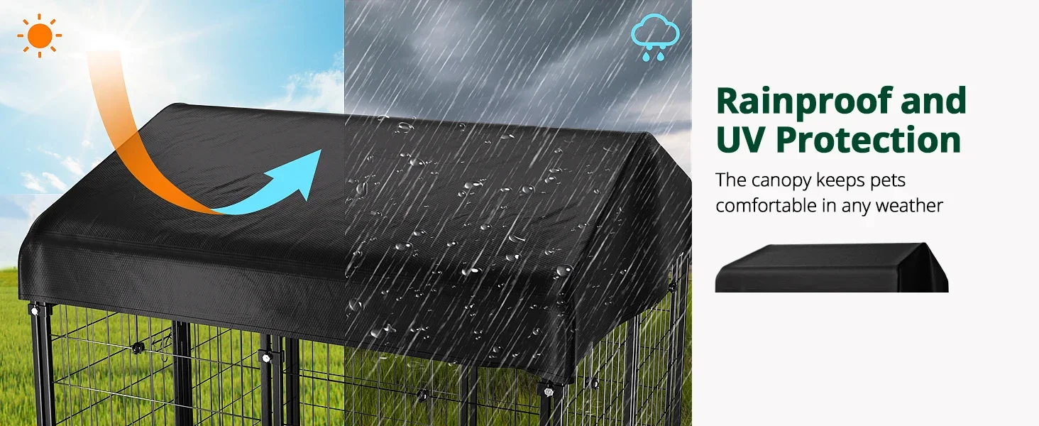 dog palypen with rainproof roof