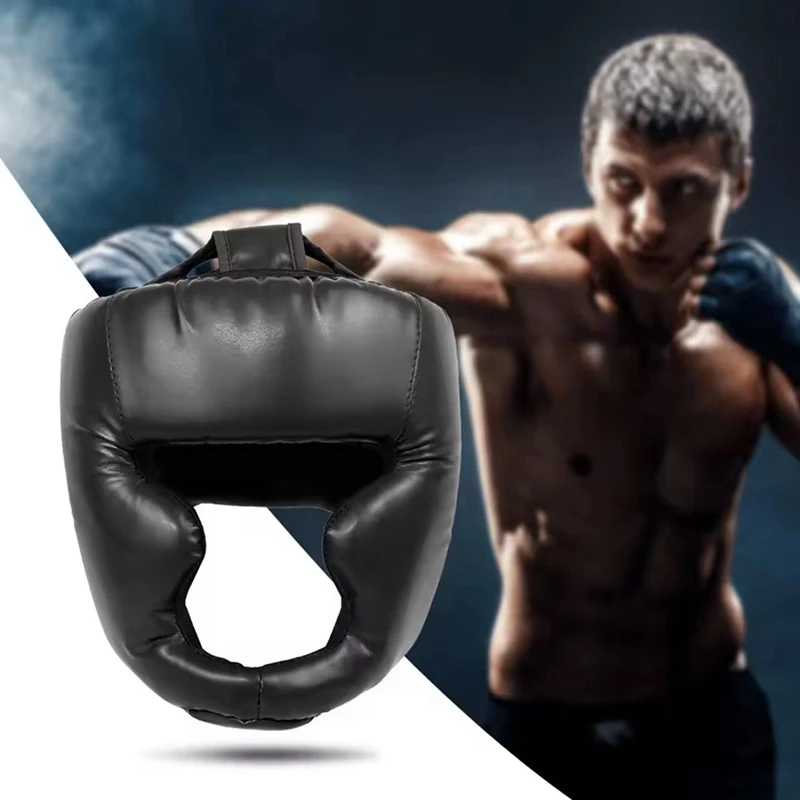 ABKG Full Face Boxing Headgear Adjustable Head Guard Karate Muay Thai Training Protection Boxing Headgear