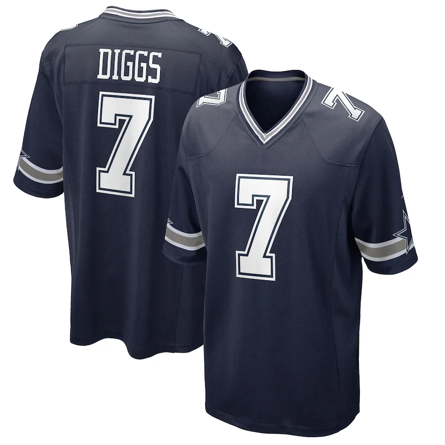 thumbnail image 1 of Camisetas de fútbol bordadas personalizadas de Dallas para hombres, mujeres y jóvenes, camisetas de fútbol de Lamb Parsons Prescott, 1 of 5
