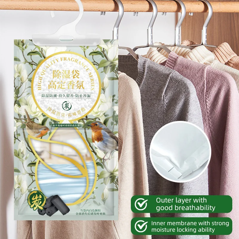 Wardrobe Fragrant Dehumidifying Bag Cabinet Moisture Absorber Hanging Antihumidity Bags Dry Bag Eco Friendly Closet Dehumidizer 4