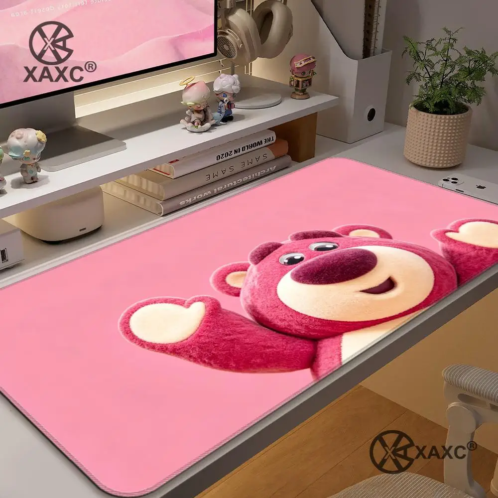 Kawaii Strawberry Bear Gaming Mouse Pad - Cute Anime Desk Accessory and Gift