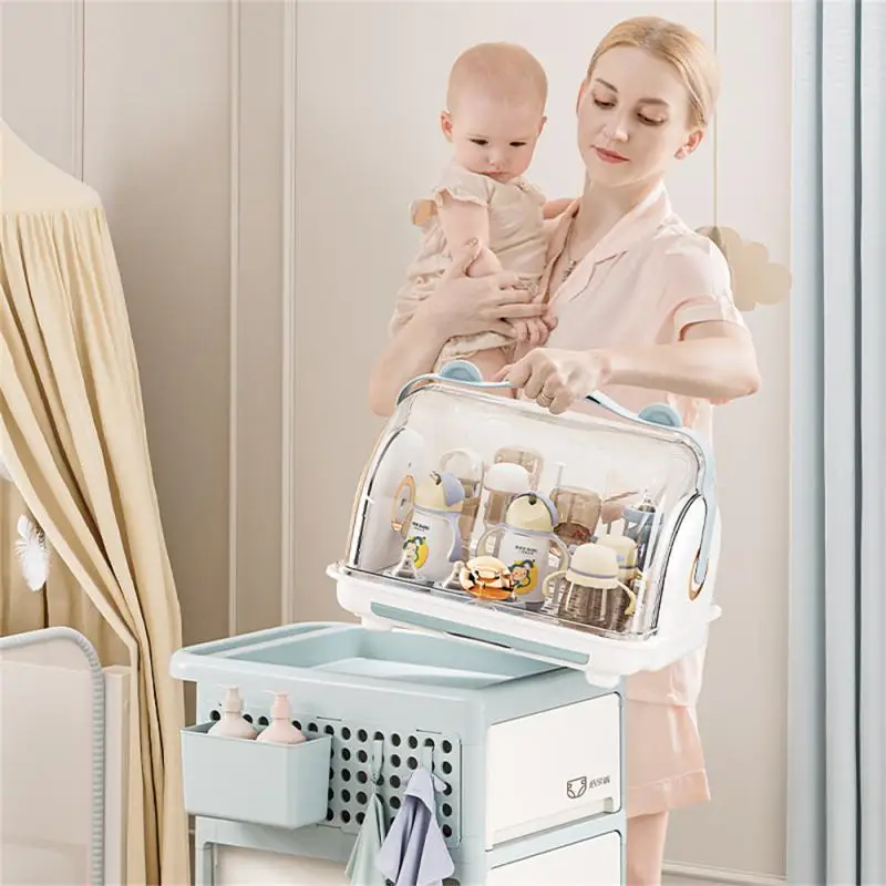 

Durable Bottle Storage Box Multi-functional Storage Rack Transparent Practical Draining Rack Baby Bottle Drying Rack Save Space