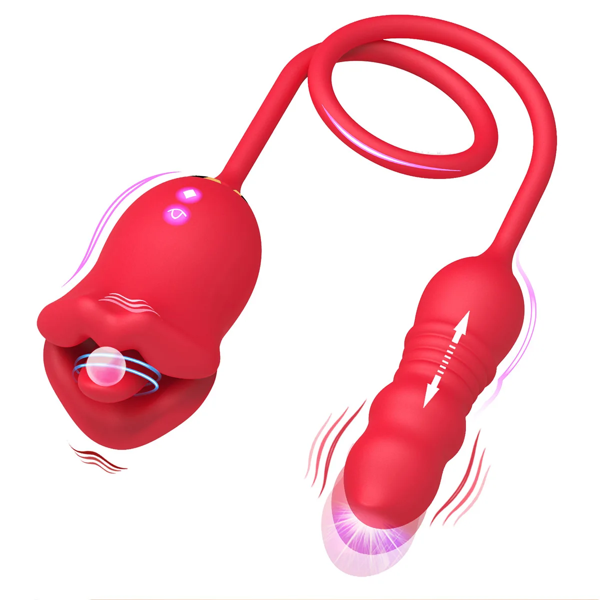 Rose Tongue Licking Vibrator Female Nipple Clit Stimulator Vibrating Thrusting Dildo Clitoris Sucking Orgasm S_voghion.com