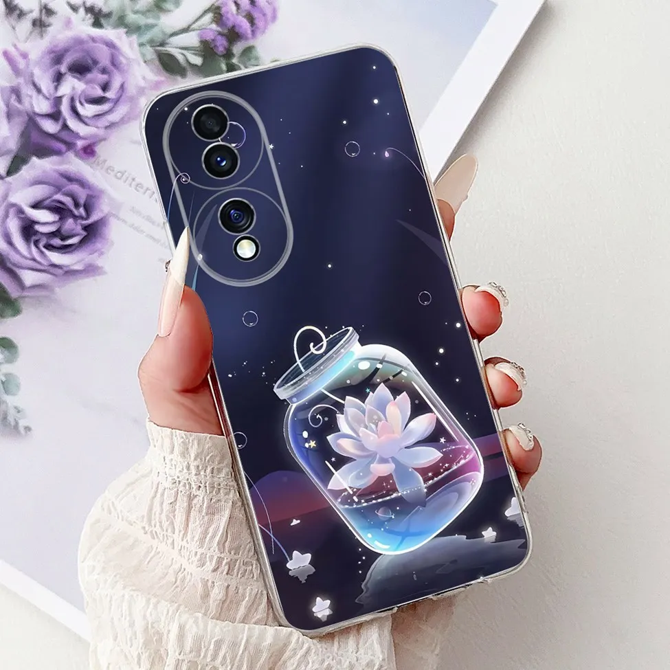 Clear Aesthetic Cute Cat & Flowers Soft Phone Case - Fashionable and Fun Design