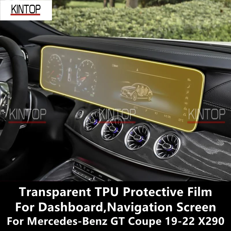 

For Mercedes-Benz GT Coupe 19-22 X290 Dashboard,Navigation Screen Transparent TPU Protective Film Anti-scratch Repair Film