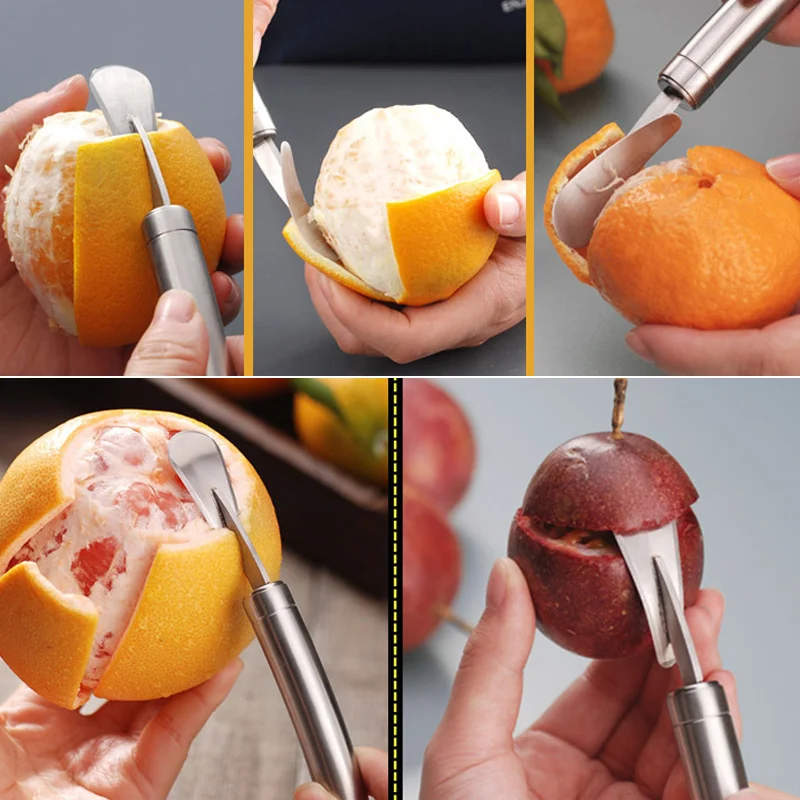 Stainless Orange Peeler Opener Lemon Cutter Fruit Peel Remover Tool Grapefruit Slicer Fruit Peel Remover Tool Kitchen Accessorie