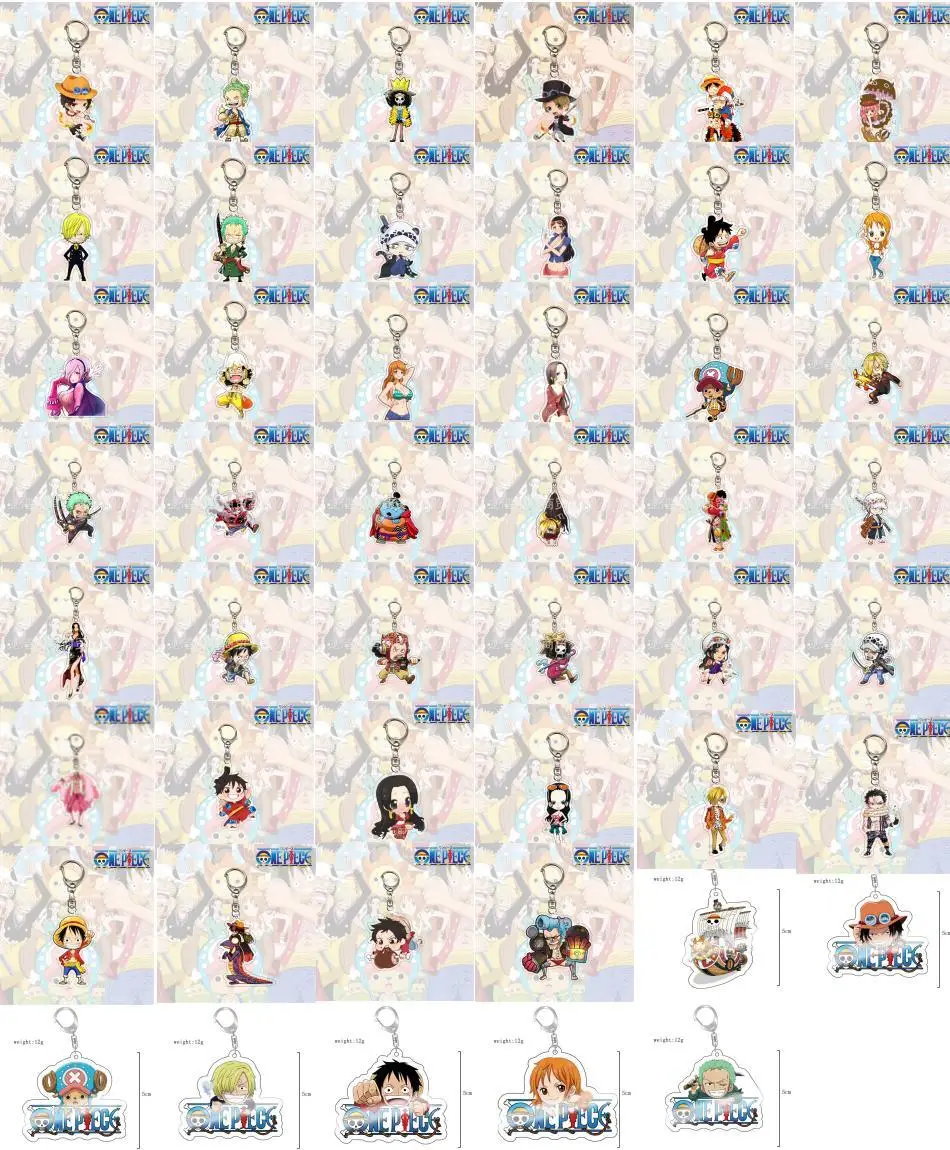 

47pcs/lot Acrylic Keychain Japanese Anime Keyring Double sided UV Printing Pendant DIY Accessories Bag Pendant Student Gift