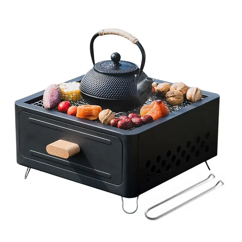 

Portable Charcoal Grill Tabletop Desk Small Barbecue Grill Charcoal Stove Heat-insulating BBQ Stove Split Barbecue Rack BBQ Oven