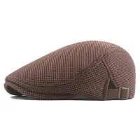 Retro European Men Beret Hat Mesh Breathable Polyester Hollow Washable Men Cap Summer 2