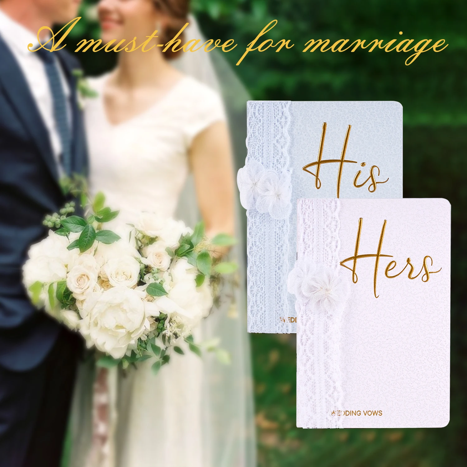Wedding Vow Card Bride & Groom Engagement Wedding Gifts Set Anniversary Memory Vow Books Keepsake Ceremony Party Decoration