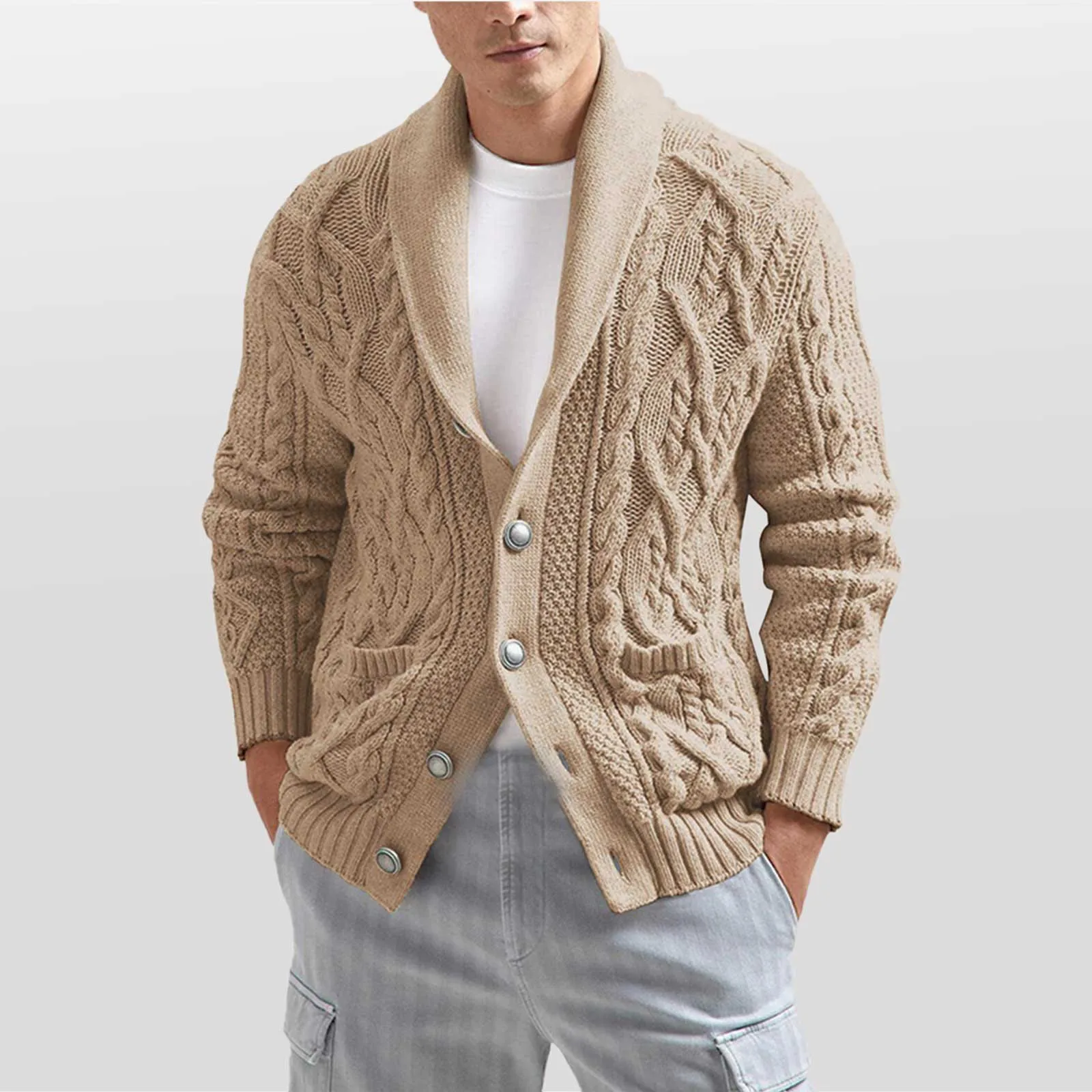 

Men's Winter Sweater Button Cardigan Korean Autumn Fleece Thick Warm Artificial Fur Wool Coat Male Jumpers Knitted Jacket 스웨터