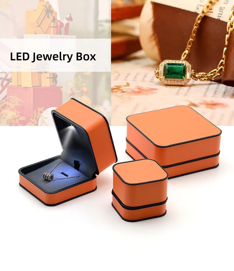 LED Light Jewelry Gift Box – Elegant Velvet Case for Rings, Necklaces & Bracelets with ... - SKU LJB16961 - UGI Packaging