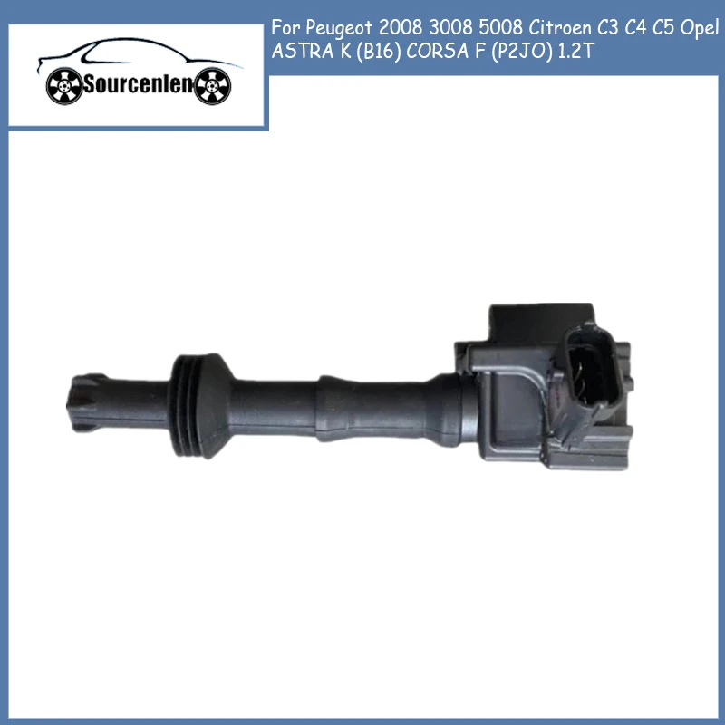 

Катушка зажигания 9808653680 для Peugeot 2008 3008 5008 Citroen C3 C4 C5 Opel ASTRA K (B16) CORSA F (P2JO) 1,2 T