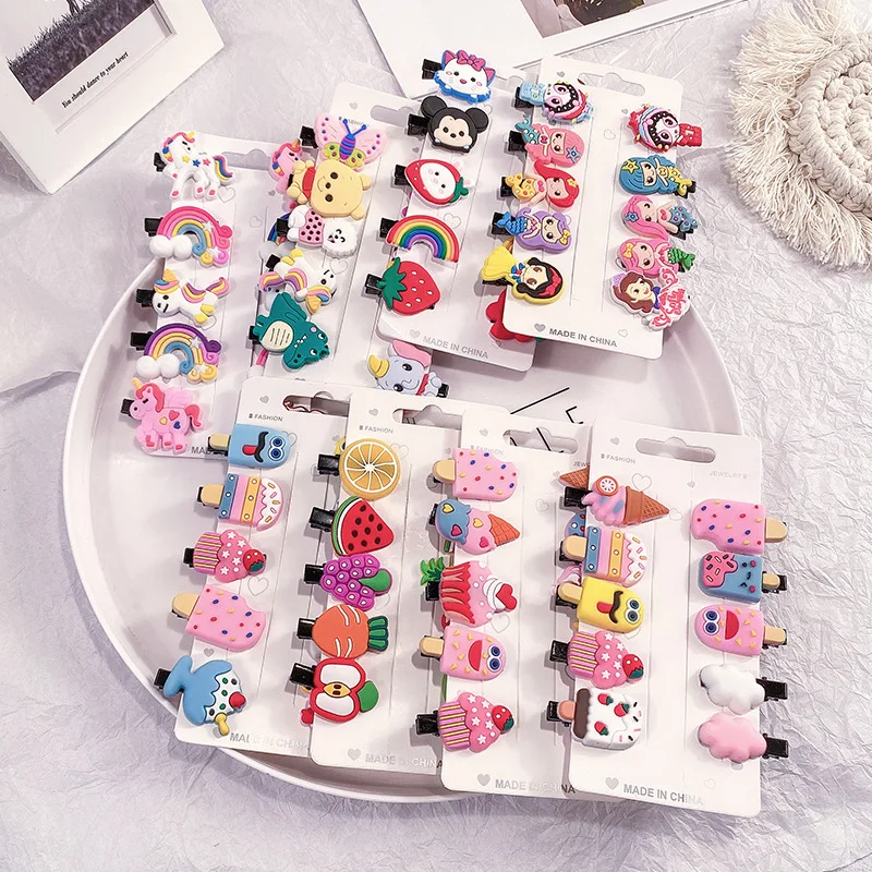 

6/10Pcs/Set Children Cute Cartoon Hairpins Girls Sweet Barrettes Fashion Headbands Hair Accessories Hair Clip for Kids Headdress