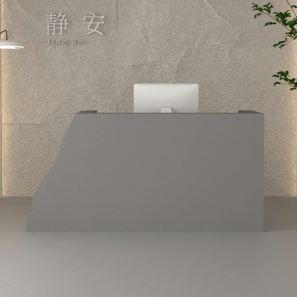 Special-shaped Customization Pink Gold Small Led Marble White Hotel Reception Desk Counter Bancone Reception Desks