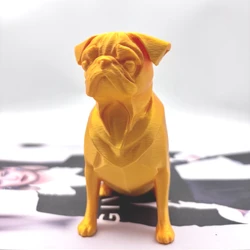 3D Printed Dog Statues: Festive Home Decor (Gold)
