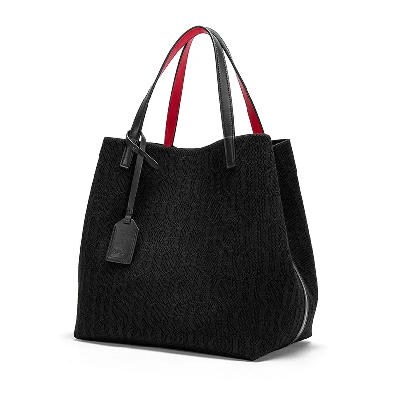 CH Ladies Shoulder Bag Fashion Classic Pure Color Outer Pocket Ladies Handbag Large Capacity Handbag