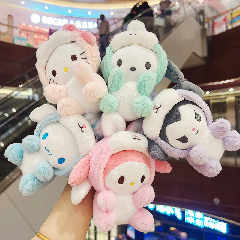 

Anime Cinnamoroll Bag Pendant Cartoon Plush Keychain Kawaii Kuromi Pompompurin Doll Toys Car Keyring For Kids Girl Gift