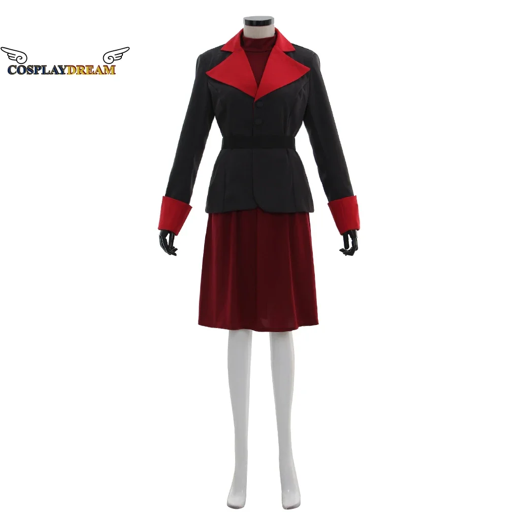 

Anime Movie Avatar Korra Cosplay Asami Sato Costume Full Set Women Top Dress Coat Suit Custom Made Adult Halloween Carnival Suit