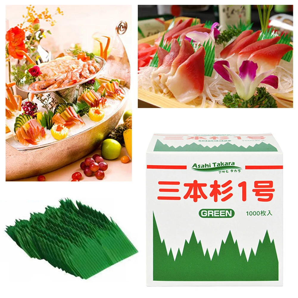 1000pcs 일본 스시 잔디 Baran-Garnish 스시 장식 잔디 도시락 음식 분배기 레스토랑 일본 요리 스시