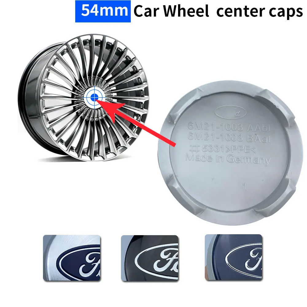 4pcs 54mm Black Blue Silver 3d Car Wheel Center Hub Caps Badge Emblem