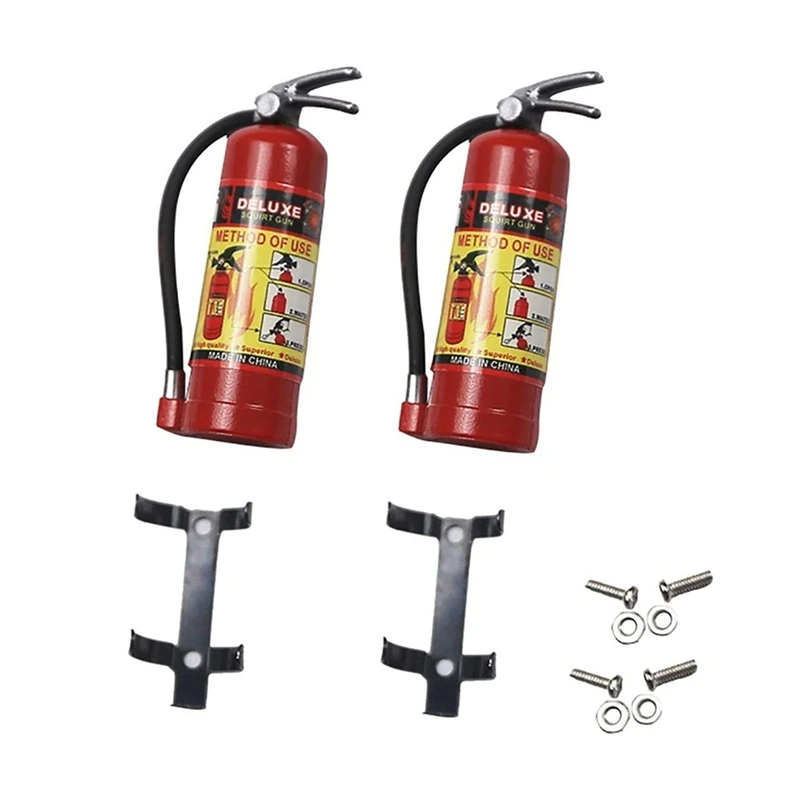 

2Pcs Simulation Mini Fire Extinguisher for 1/10 RC Crawler Car Axial SCX10 Traxxas TRX4 RC4WD D90 Decoration Parts,Red