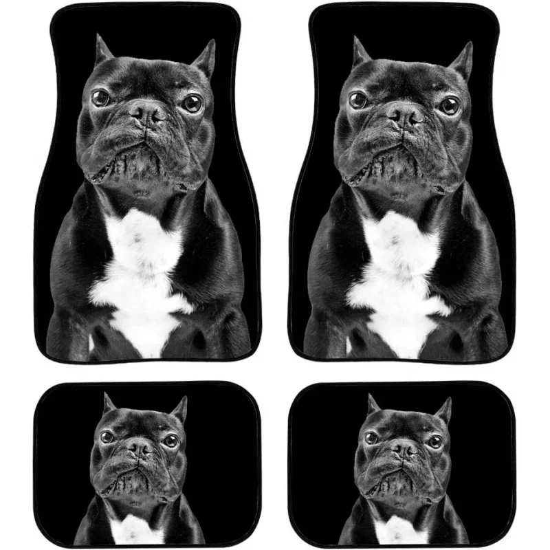 

Upetstory Funny Clean Car Floor Protector Garage Mat 4 Piece Easy Clean Front Rear Car Mats Heavy Duty Car Floor Mat Bulldog