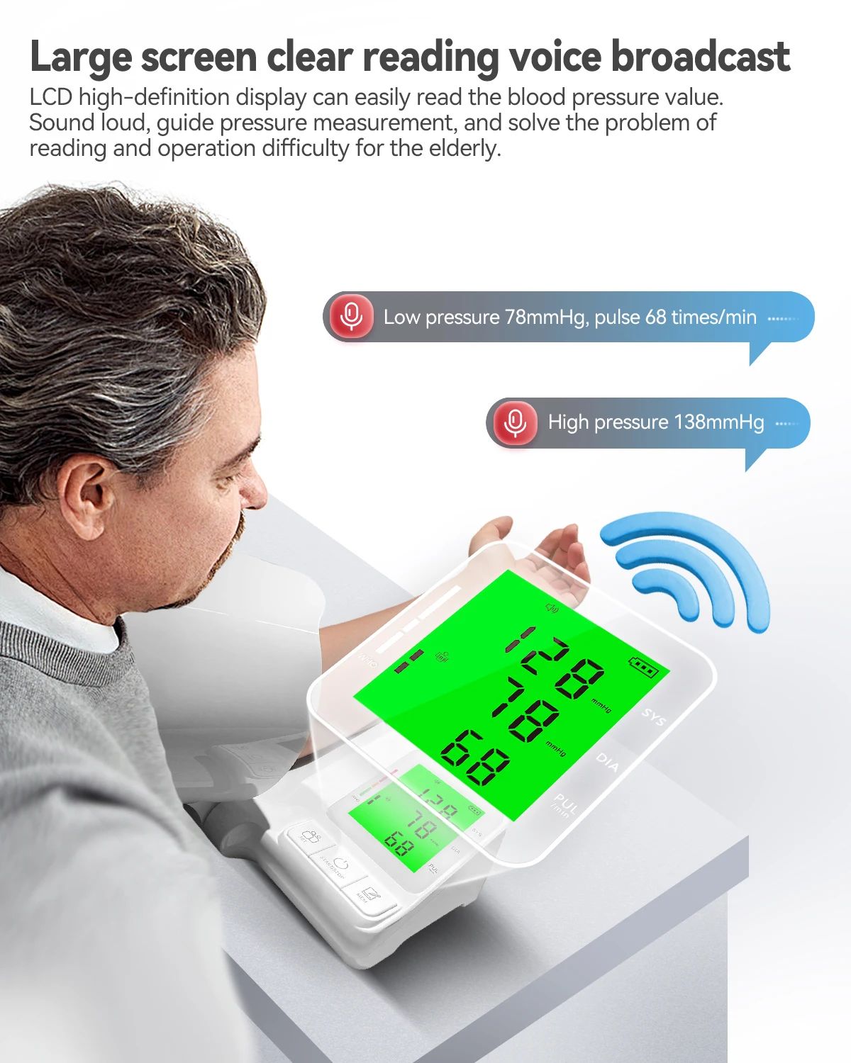 HealthTree Rechargeable Upper Arm Automatic Digital Blood Pressure Monitor Tunnel-Type Upper Arm BP Monitor Sphygmomanometer blood pressure monitor blood pressure meter