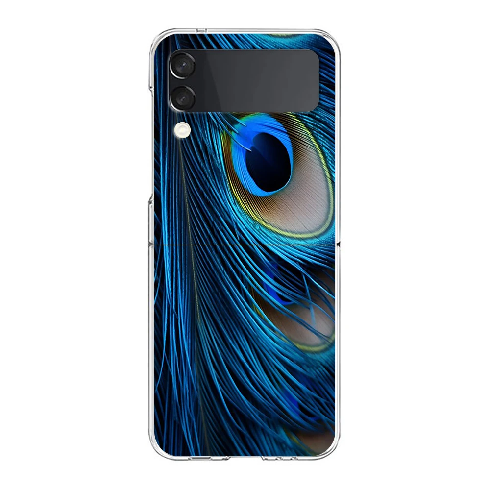 Peacock Feathers Transparent Shockproof Phone Case – Foldable Design