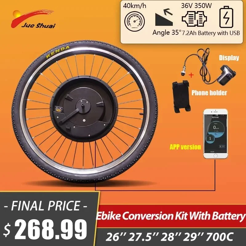 Imortor3EbikeConversionKit26inchMotorWheelSize40KMElectric