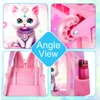 3PCS Rolling Backpack for Girls, Kids Roller Wheels Bookbag, Wheeled Elementary School Bag with Lunch Bag - Cat 2
