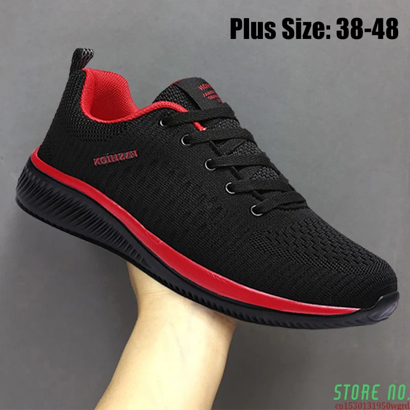 

Кроссовки мужские легкие дышащие, спортивная обувь для бега и ходьбы, Нескользящие удобные, повседневные, большие размеры 38-48, черные