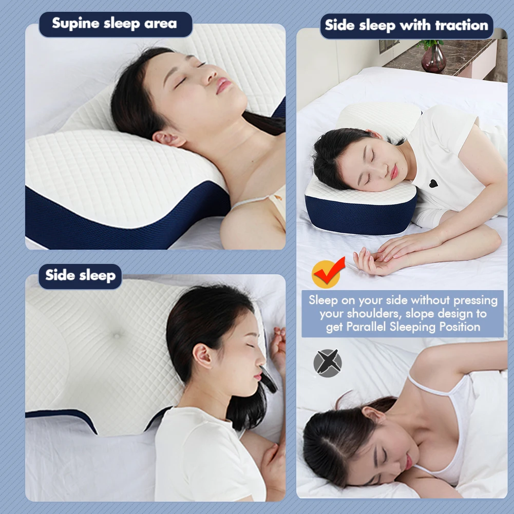 Cervical Memory Foam Pillow, Contour Pillows for Neck and Shoulder Pain, Ergonomic Orthopedic Sleeping Contoured Support Pillow for Side Sleepers