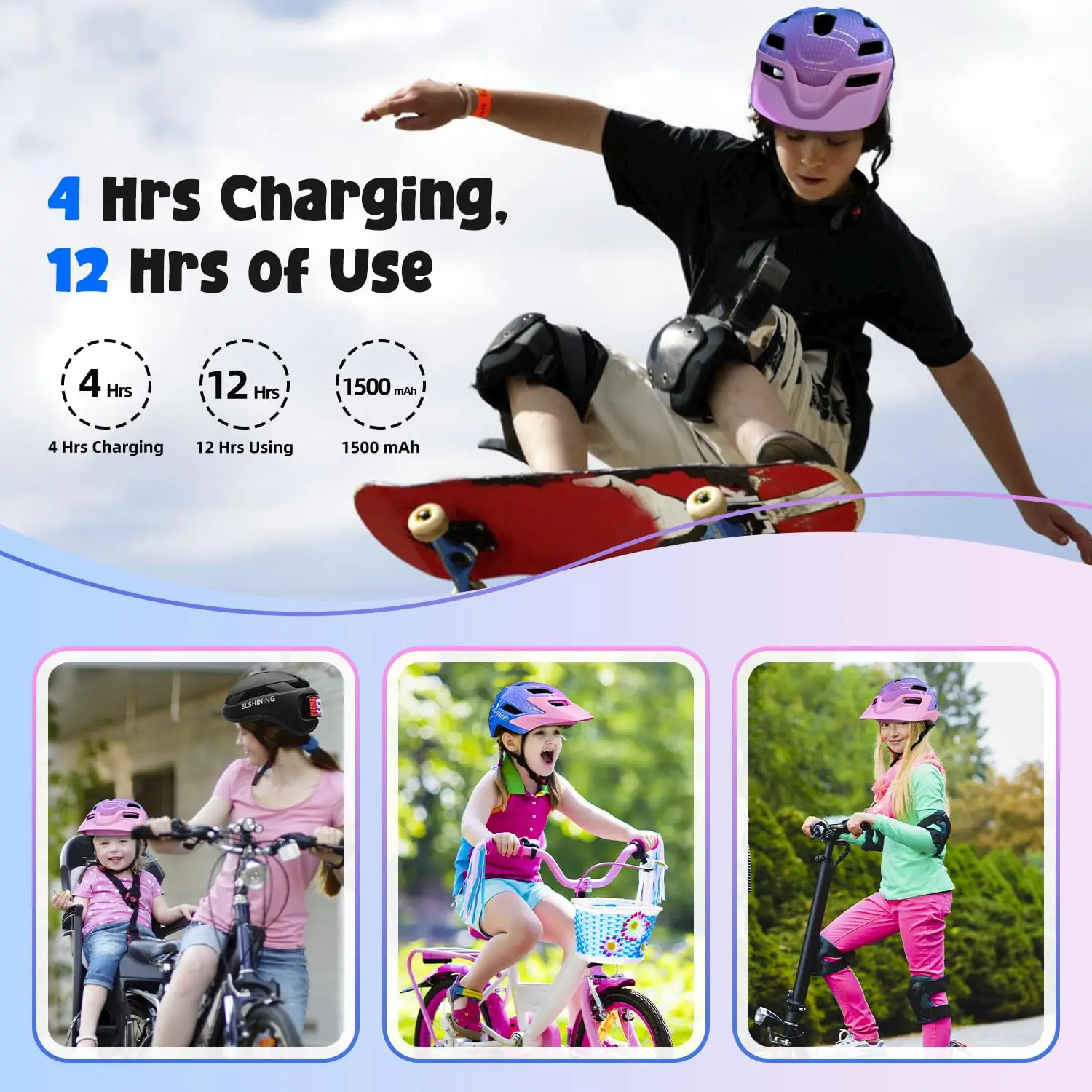 Kids LED Bike Helmet 6