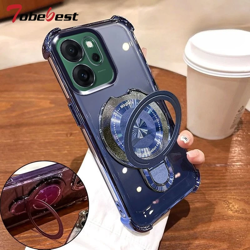 Clear Shockproof Magnetic Bracket Silicone Phone Case