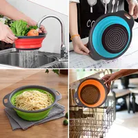 Folding Silicone Drain Basket Fruit Vegetable Washing Basket Foldable Strainer Colander Collapsible Drainer 5
